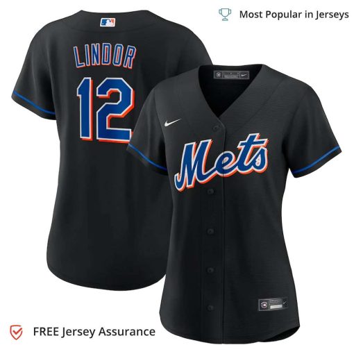 Women’s New York Mets Lindor Mets Jersey, Nike Black 2022 Alternate MLB Replica Jersey – Best MLB Jerseys