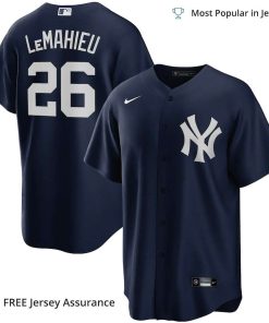 Men’s New York Yankees DJ Lemahieu Jersey, Nike Navy Alternate MLB Replica Jersey – Best MLB Jerseys