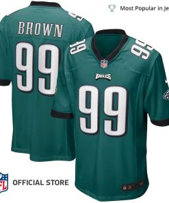 NFL Jersey Men’s Philadelphia Eagles Jerome Brown Jersey Midnight Green Game Retired Player Jersey