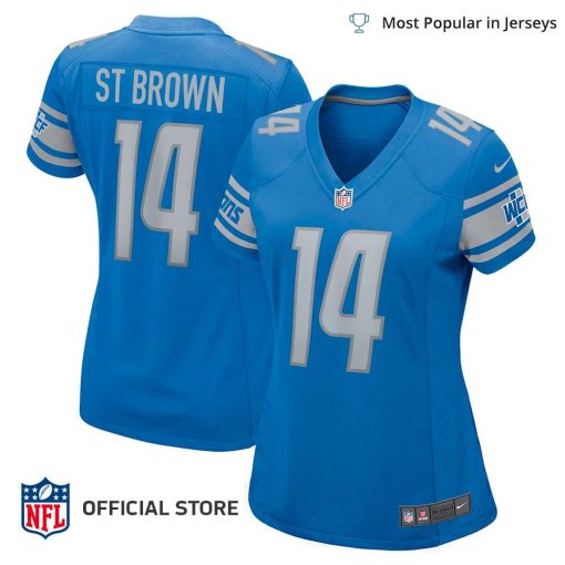 NFL Jersey Women’s Detroit Lions Amon Ra St Brown Jersey Blue Game Player Jersey