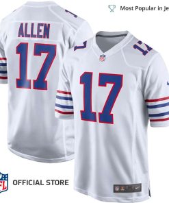 NFL Jersey Men’s Buffalo Bills Josh Allen Jersey, Nike White Alternate Game Player Jersey