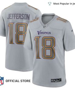 NFL Jersey Men’s Minnesota Vikings Justin Jefferson Color Rush Jersey, Nike Gray Atmosphere Fashion Game Jersey