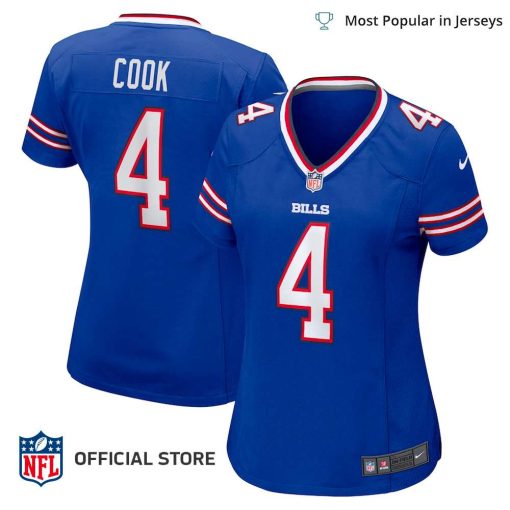 NFL Jersey Women’s Buffalo Bills 4 James Cook Jersey, Nike Royal Game Player Jersey