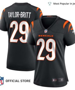 NFL Jersey Women’s Cincinnati Bengals Cam Taylor Britt Jersey, Nike Black Game Player Jersey