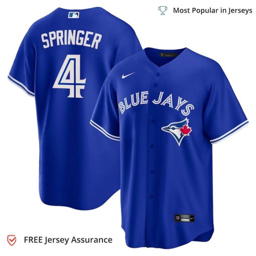 Men’s Toronto Blue Jays George Springer Jersey, Nike Royal Alternate MLB Replica Jersey – Best MLB Jerseys