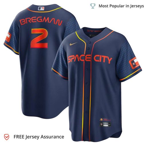 Men’s Astros Bregman Jersey, Nike Navy 2022 City Connect MLB Replica Jersey – Best MLB Jerseys