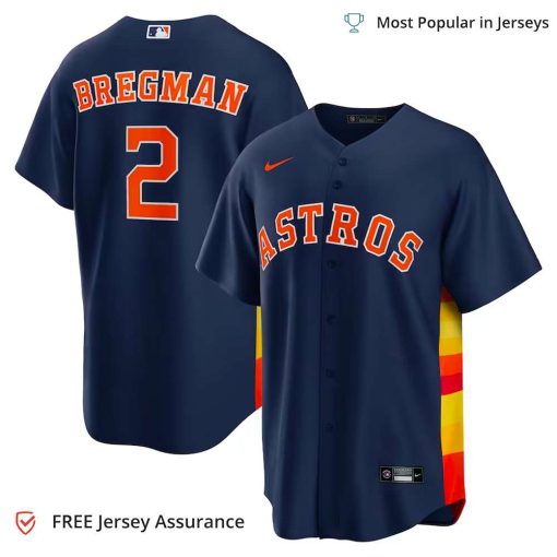 Men’s Astros Bregman Jersey, Nike Navy Alternate MLB Replica Jersey – Best MLB Jerseys