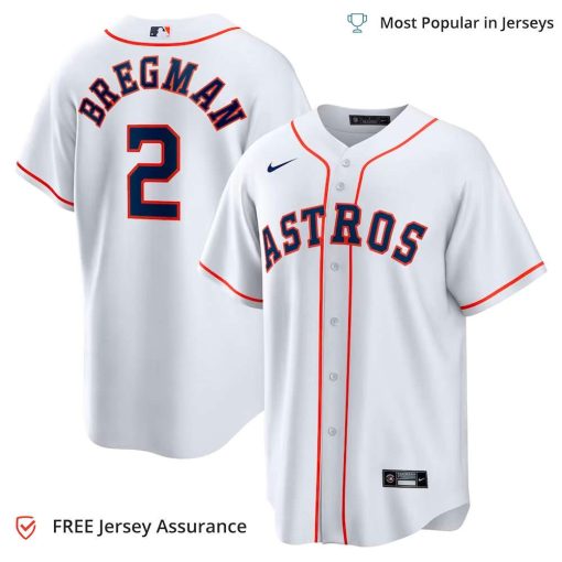 Men’s Astros Bregman Jersey, Nike White Home MLB Replica Jersey – Best MLB Jerseys