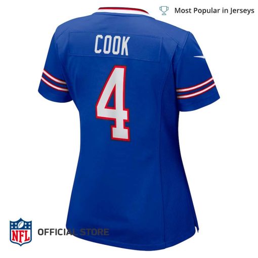 NFL Jersey Women’s Buffalo Bills 4 James Cook Jersey, Nike Royal Game Player Jersey