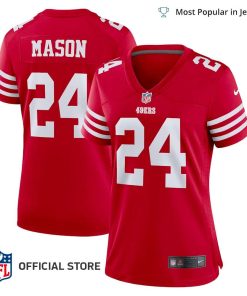 NFL Jersey Women’s San Francisco 49ers Jordan Mason Jersey, Nike Scarlet Game Player Jersey