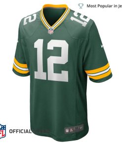 NFL Jersey Men's Green Bay Packers Aaron Rodgers Captain Jersey, Nike Green Game Team Jersey