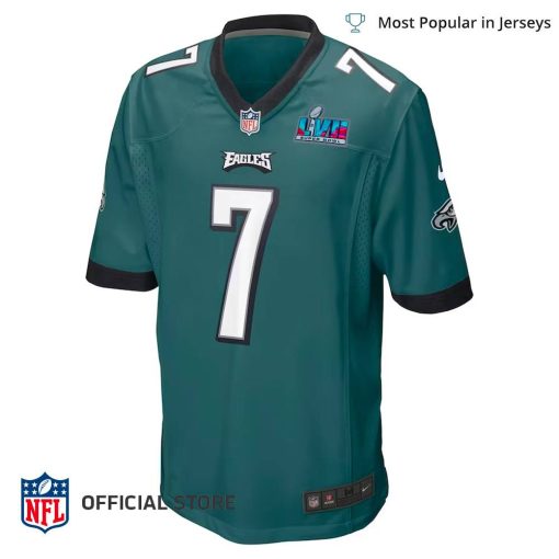 NFL Jersey Men’s Philadelphia Eagles Haason Reddick Super Bowl Jersey, Nike Midnight Green Super Bowl LVII Patch Game Jersey