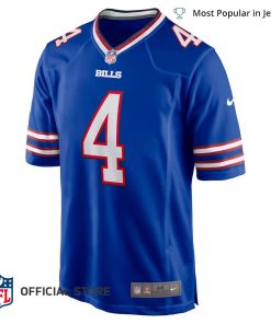 NFL Jersey Men's Buffalo Bills 4 James Cook Jersey, Nike Royal Game Player Jersey
