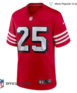 NFL Jersey Men's San Francisco 49ers Elijah Mitchell Jersey, Nike Scarlet Alternate Team Game Jersey