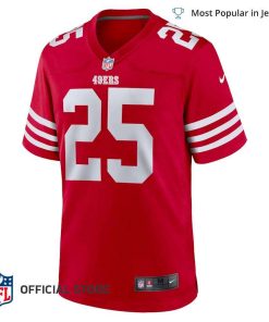 NFL Jersey Men's San Francisco 49ers Elijah Mitchell Jersey, Nike Scarlet Team Player Game Jersey