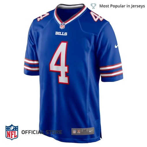 NFL Jersey Men’s Buffalo Bills 4 James Cook Jersey, Nike Royal Game Player Jersey