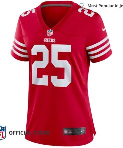 NFL Jersey Women's San Francisco 49ers Elijah Mitchell Jersey, Nike Scarlet Team Player Game Jersey