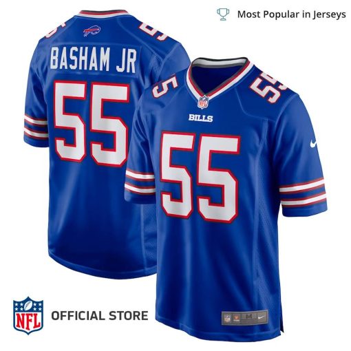 NFL Jersey Men’s Buffalo Bills Boogie Basham Jersey, Nike Royal Game Jersey