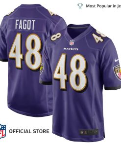 NFL Jersey Men's Baltimore Ravens Diego Fagot Jersey, Nike Purple Player Game Jersey