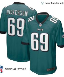 NFL Jersey Men’s Philadelphia Eagles Landon Dickerson Jersey, Nike Midnight Green Game Player Jersey