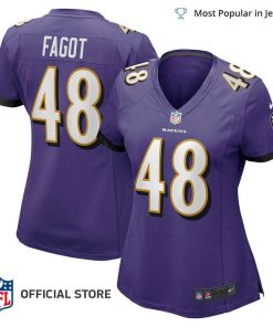 NFL Jersey Women’s Baltimore Ravens Diego Fagot Jersey, Nike Purple Player Game Jersey
