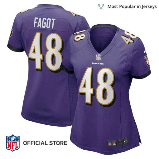 NFL Jersey Women’s Baltimore Ravens Diego Fagot Jersey, Nike Purple Player Game Jersey