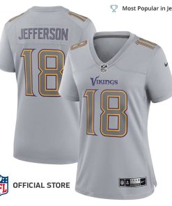 NFL Jersey Women’s Minnesota Vikings Justin Jefferson Color Rush Jersey, Nike Gray Atmosphere Fashion Game Jersey