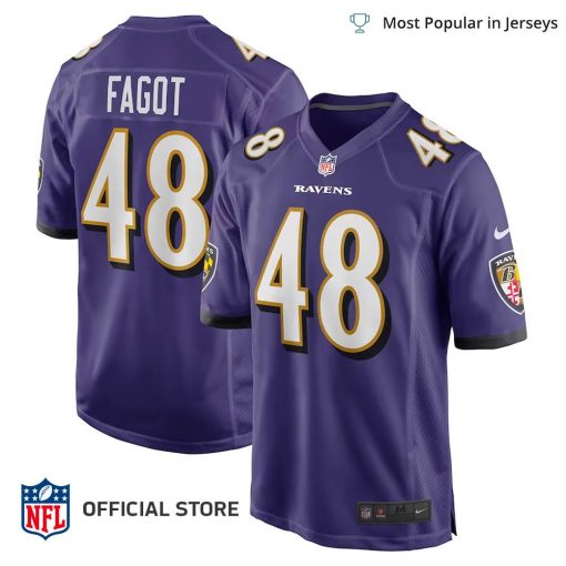 NFL Jersey Men’s Baltimore Ravens Diego Fagot Jersey, Nike Purple Player Game Jersey