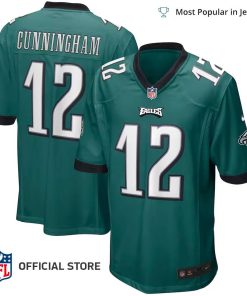 NFL Jersey Men’s Eagles Randall Cunningham Jersey, Nike Midnight Green Game Retired Player Jersey