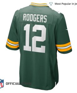 NFL Jersey Men's Green Bay Packers Aaron Rodgers Captain Jersey, Nike Green Game Team Jersey