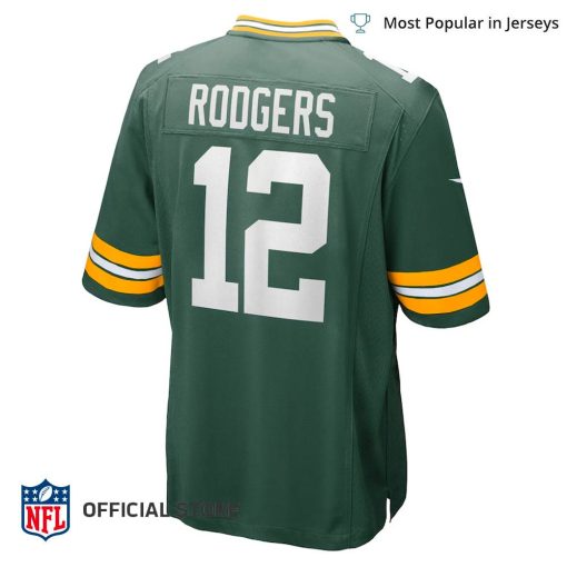 NFL Jersey Men’s Green Bay Packers Aaron Rodgers Captain Jersey, Nike Green Game Team Jersey