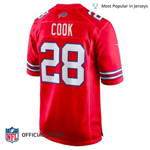 NFL Jersey Men’s Buffalo Bills James Cook Jersey, Nike Red Alternate Game Jersey
