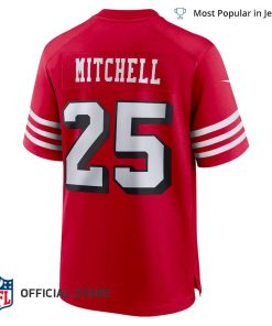 NFL Jersey Men's San Francisco 49ers Elijah Mitchell Jersey, Nike Scarlet Alternate Team Game Jersey