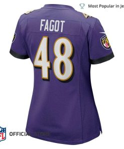 NFL Jersey Women's Baltimore Ravens Diego Fagot Jersey, Nike Purple Player Game Jersey