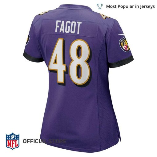 NFL Jersey Women’s Baltimore Ravens Diego Fagot Jersey, Nike Purple Player Game Jersey