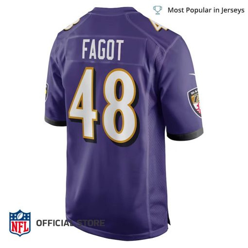 NFL Jersey Men’s Baltimore Ravens Diego Fagot Jersey, Nike Purple Player Game Jersey
