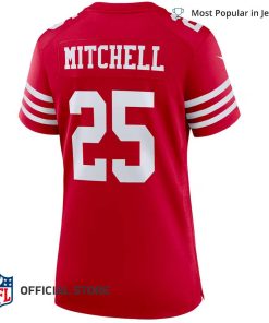 NFL Jersey Women's San Francisco 49ers Elijah Mitchell Jersey, Nike Scarlet Team Player Game Jersey