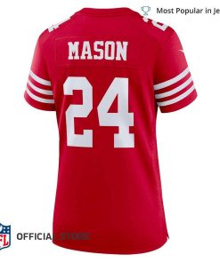 NFL Jersey Women's San Francisco 49ers Jordan Mason Jersey, Nike Scarlet Game Player Jersey