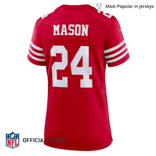 NFL Jersey Women’s San Francisco 49ers Jordan Mason Jersey, Nike Scarlet Game Player Jersey