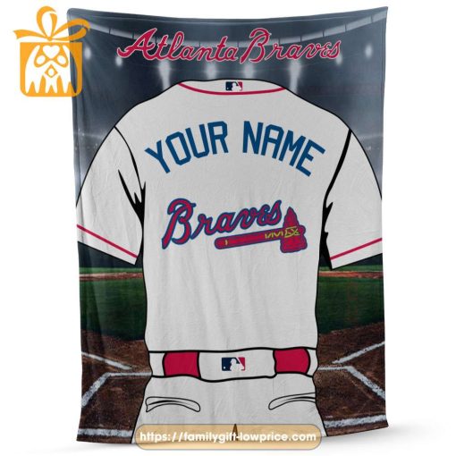 Atlanta Braves Jersey MLB Personalized Jersey – Custom Name Baseball Blanket
