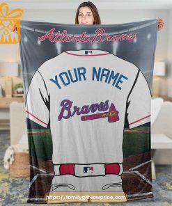 Atlanta Braves Jersey MLB Personalized Jersey - Custom Name Baseball Blanket
