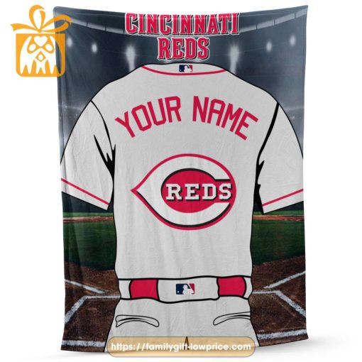 Cincinnati Reds Jersey MLB Personalized Jersey – Custom Name Baseball Blanket