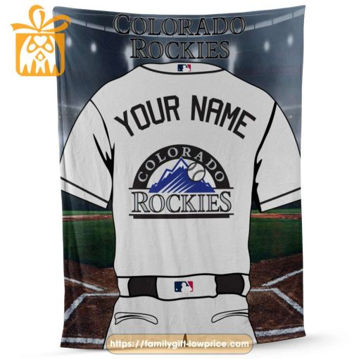 Colorado Rockies Jersey MLB Personalized Jersey – Custom Name Baseball Blanket