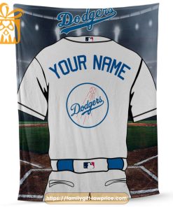 Los Angeles Dodgers Jersey MLB Personalized Jersey - Custom Name Baseball Blanket