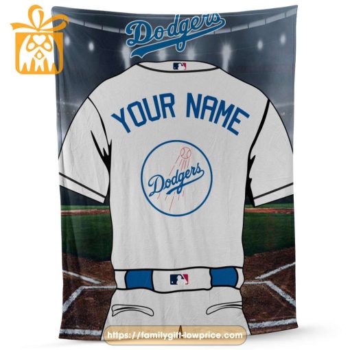 Los Angeles Dodgers Jersey MLB Personalized Jersey – Custom Name Baseball Blanket