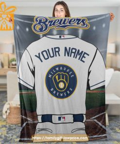 Milwaukee Brewers Jersey MLB Personalized Jersey - Custom Name Baseball Blanket