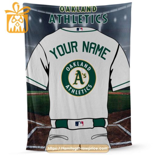 Oakland Athletics Jersey MLB Personalized Jersey – Custom Name Baseball Blanket