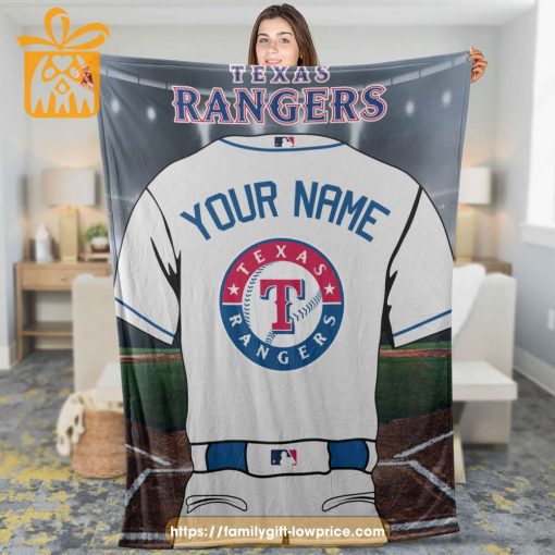 Texas Rangers Jerseys MLB Personalized Jersey – Custom Name Baseball Blanket