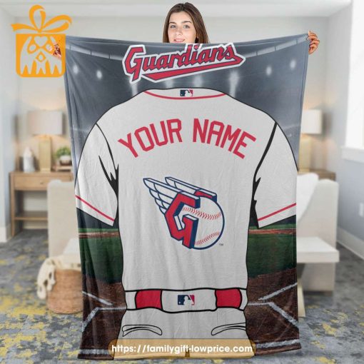 Cleveland Guardians Jersey MLB Personalized Jersey – Custom Name Baseball Blanket