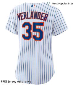 Women's New York Mets Verlander Jersey, Nike White/Royal Home MLB Replica Jersey - Best MLB Jerseys